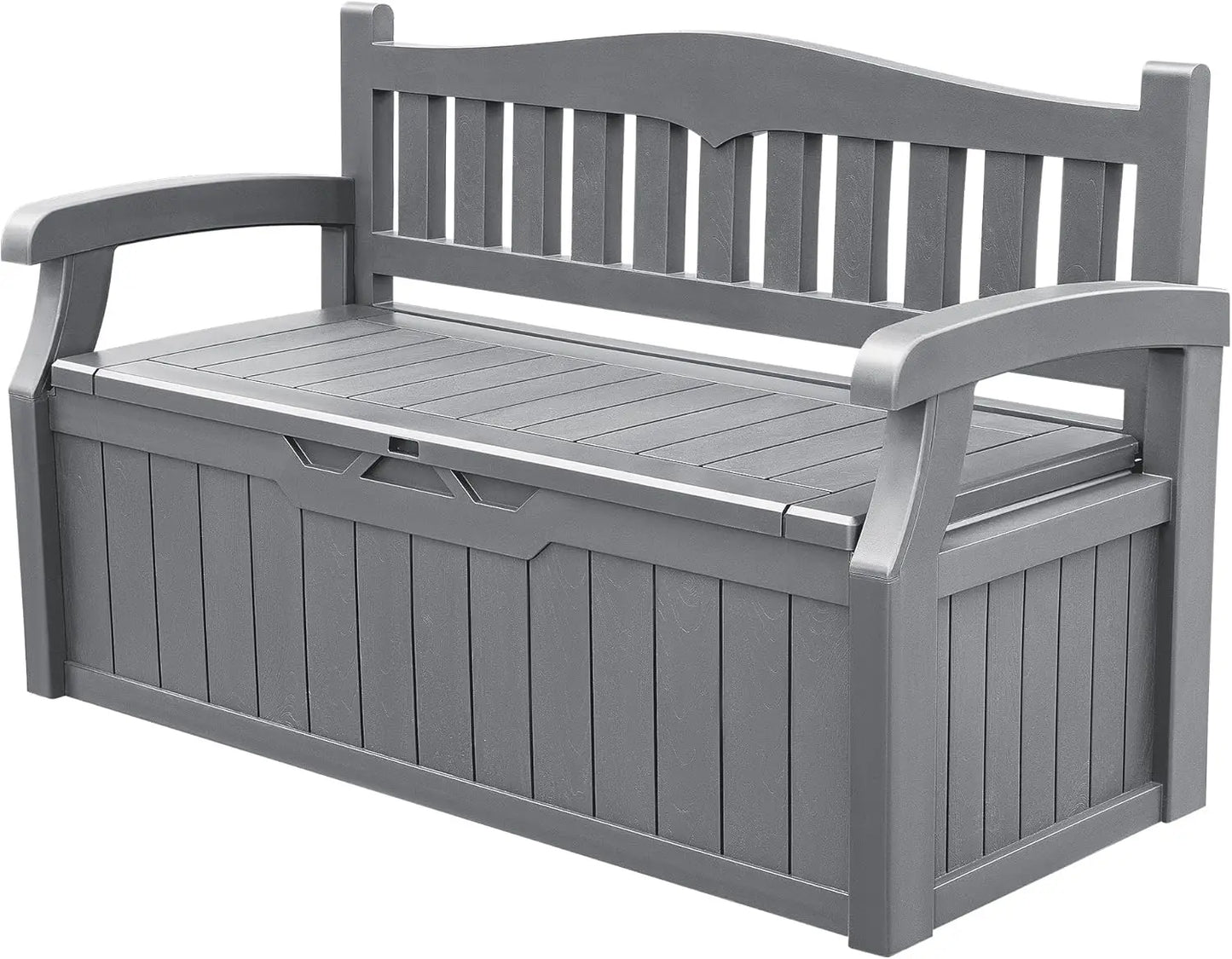 80 Gallon Storage Bench Deck Box Lockable for Patio Furniture, Garden Decor and Outdoor Seating for Garden Tools & Pool Supplies