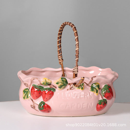 Creative Color Painted Strawberry Large And Small Diameter Succulent Flower Pot