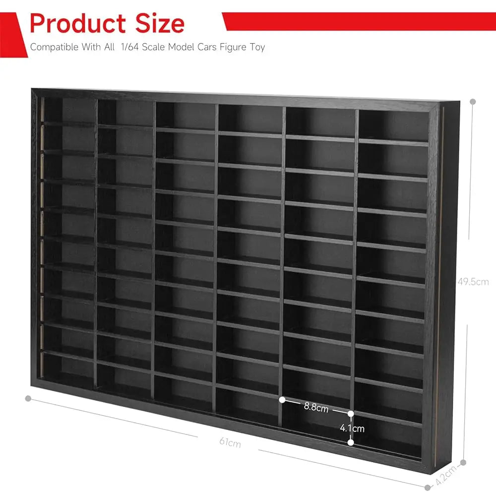 Diecast Model Car Display Case ,1/64 Scale , Matchbox Toy Cars Organizer Storage Cabinet Wall Mount With Acrylic Glass Door,
