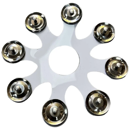 Drum Cymbals Hi Hat Tambourine Drum Set Alloy Bells Percussion Instrument Accessories White-ABJQ