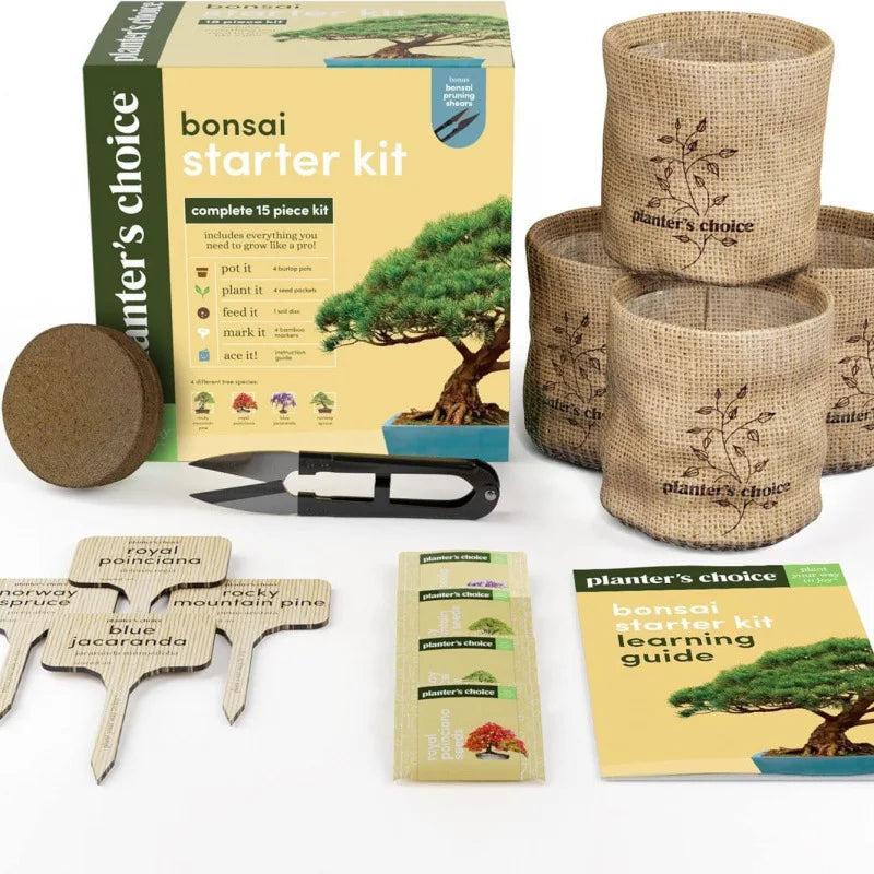 Bonsai Starter Gardening Kit for Adults Bonsai Tree Growing Garden Crafts Kits DIY Hobby for Plant Lovers Unusual Ideas Gifts