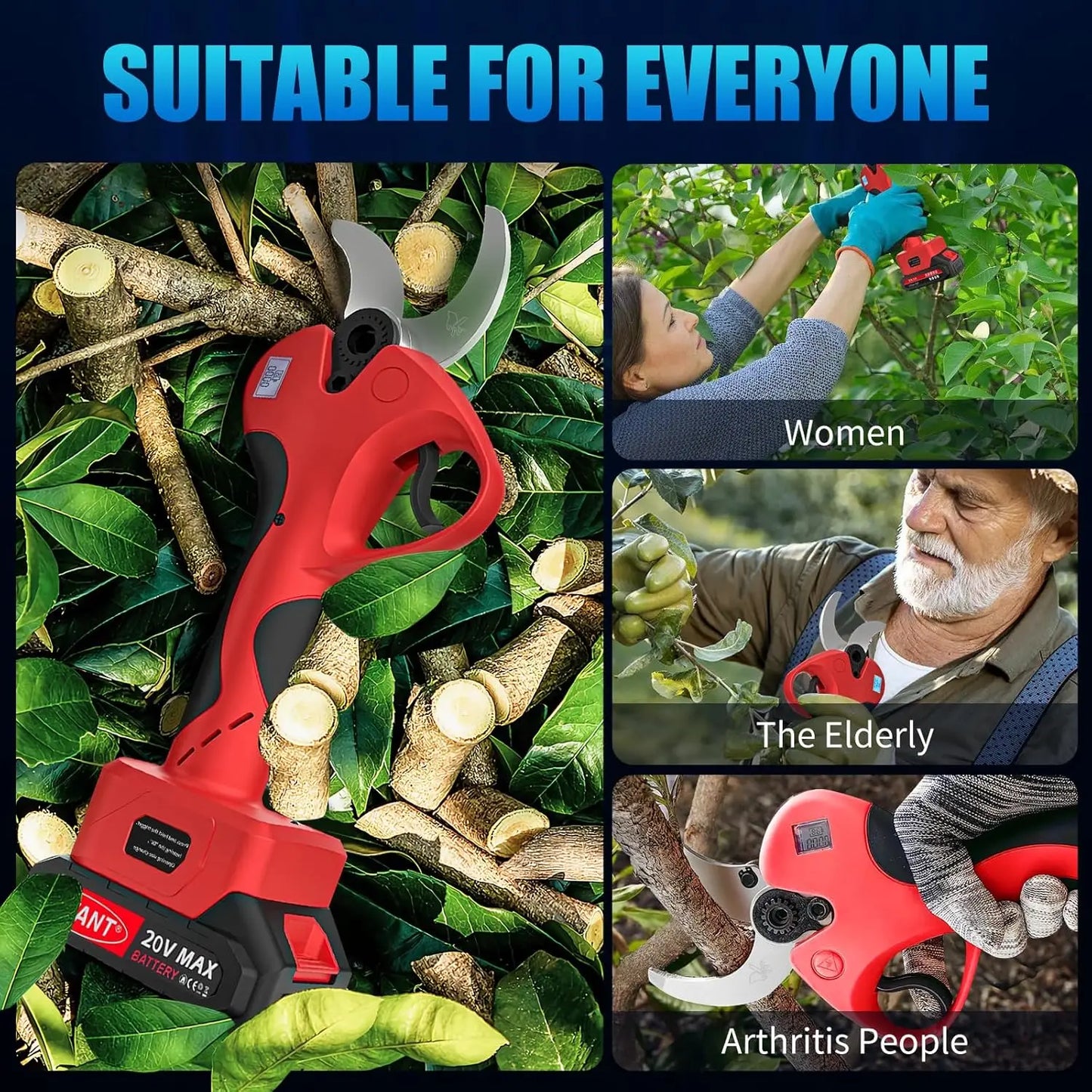 Electric Pruning Shears (No Battery), Cordless Pruning Shears 40mm(1.6 inch) Cutting Diameter Electric Shears for Tree Branch Tr