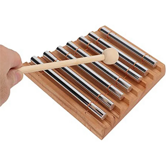 7-Tone Handbell Percussion Instrument with Mallets, Handbells for Classroom Meditation Yoga-ABJQ