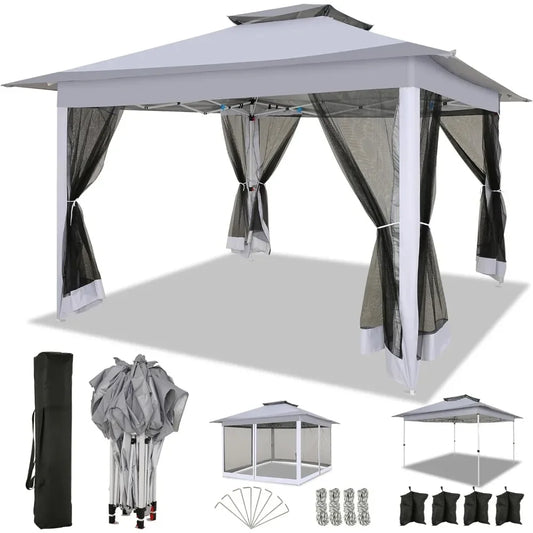 12x12 Pop up Gazebo on Clearance with Mosquito Netting,carpas para Patio Deals,Outdoor Canopy Tent with Portable Carrying Bag