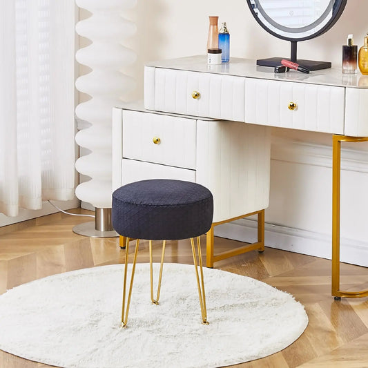 Cpintltr Vanity Stool Foot Stools Velvet Ottoman Stool Round Ottoman Bench Modern Dressing Stool Small Stool Side Table