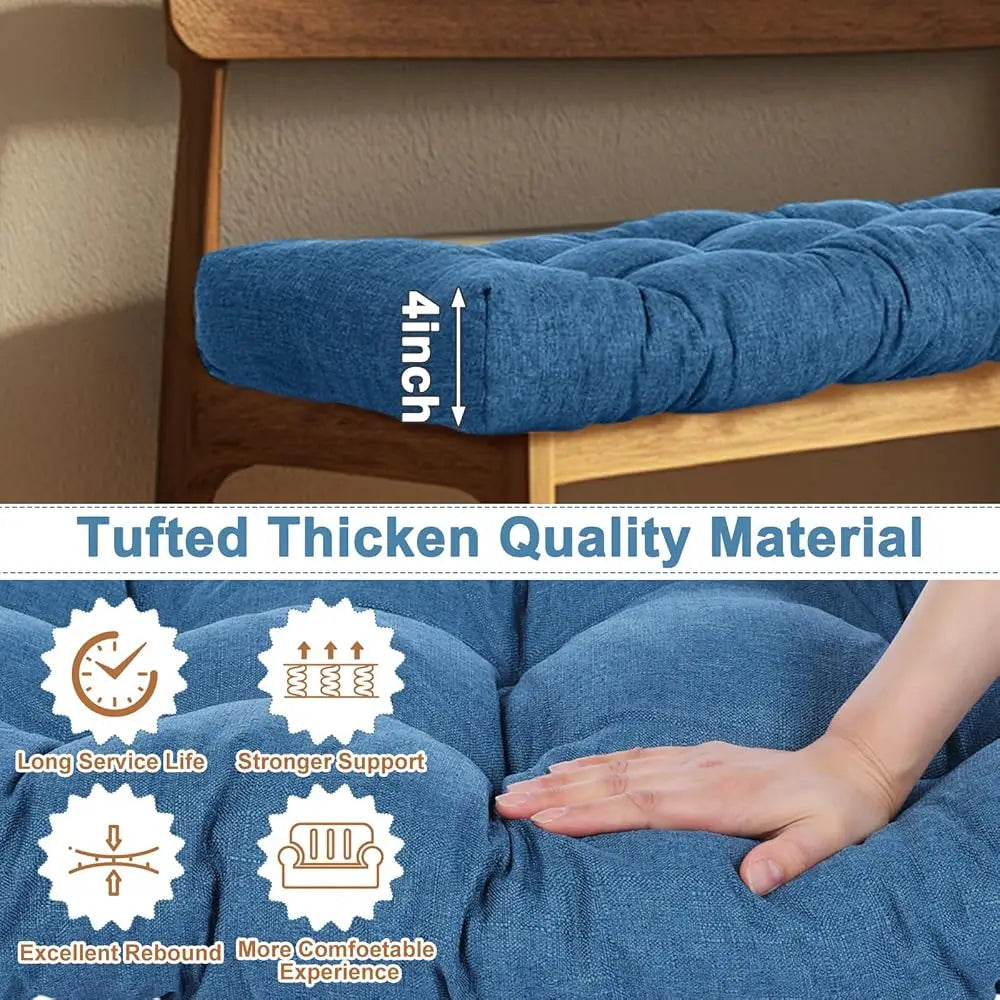 2 Pa Outdoor Patio Bench Cushions For Porch Swing Memory Foam Waterproof, Indoor Furniture Window Seat Bench Cushion Thicken