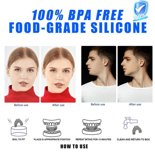 40/50/60LBS Silicone U Shape Jaw Line Exerciser Face Facial Muscle Trainer Neck Toning Jawline Jaw Chew Double Chin Reducer