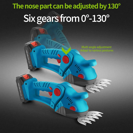 Cordless Grass Shears,2-in-1 Mini Hedge Trimmer,21V Handheld Grass Trimmer,Grass Trimmer with 2Pcs 1500mAh Batteries and Charger