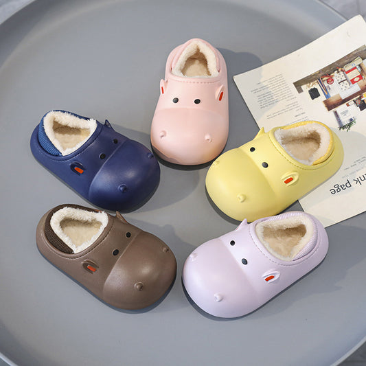 Children's Cotton Shoes Winter Fleece-lined Warm Cartoon Home Cotton Slippers