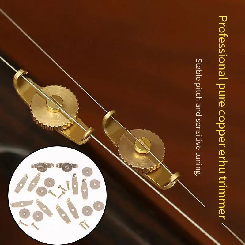 10Pcs Erhu Trimmer Lightweight Fine Tuning String Erhu Fine Tuners Copper Erhu String Adjustment Tools Tuners