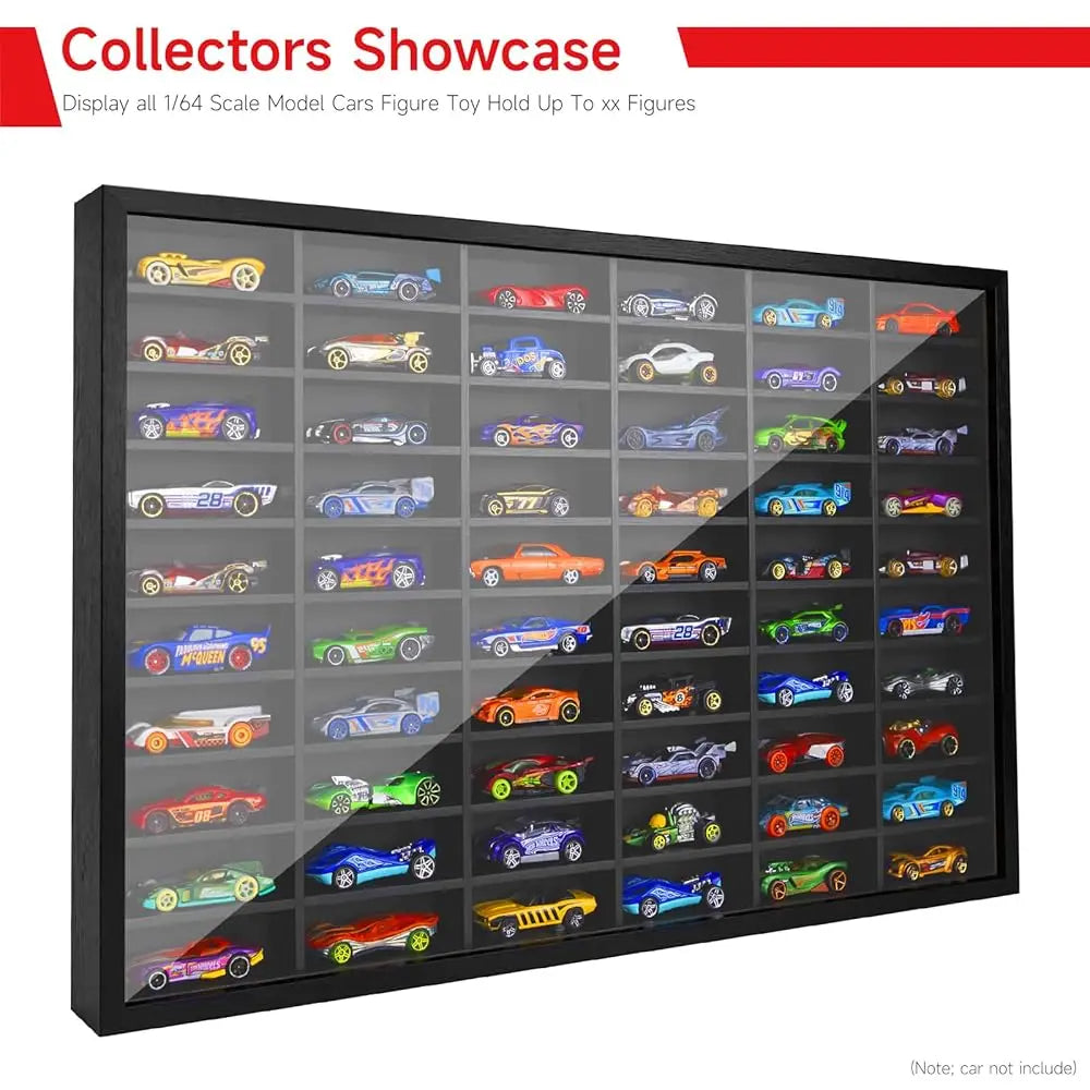 Diecast Model Car Display Case ,1/64 Scale , Matchbox Toy Cars Organizer Storage Cabinet Wall Mount With Acrylic Glass Door,