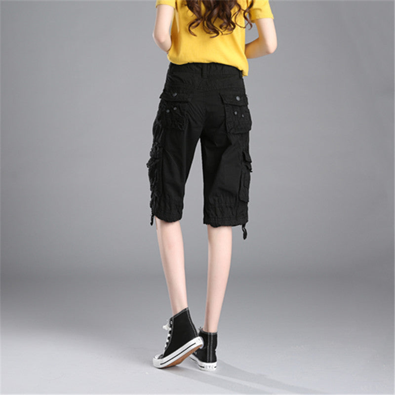 Casual Pants Loose Overknee Cropped Pants Multicolor Plus Size
