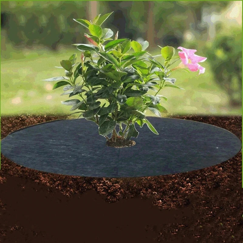 10PCS Non-Woven Tree Mulch Ring Weeding Barrier Protector Mat Plant Cover Anti Grass, Gardening Fabric Weed Control outdoor