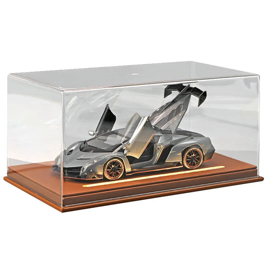 Acrylic Display Box with Light for 1:24 Alloy Car Model Simulation Car Collection Ornaments Dustproof Storage Box Home Decor