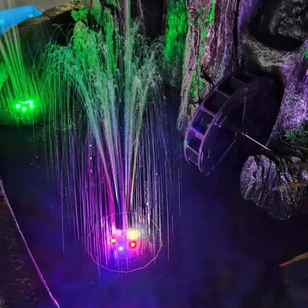 35w Black Solar Fountain Led Garden Decoration Pool Aerator Pond Rockery Outdoor Waterfall Solar Powered Fountain Fountain Pump