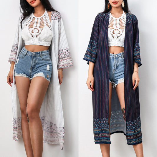 Casual Long Cardigan Blended Sunscreen Shirt