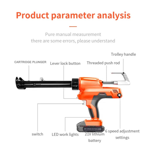 310Ml capacity high thrust 20v electric caulking gun