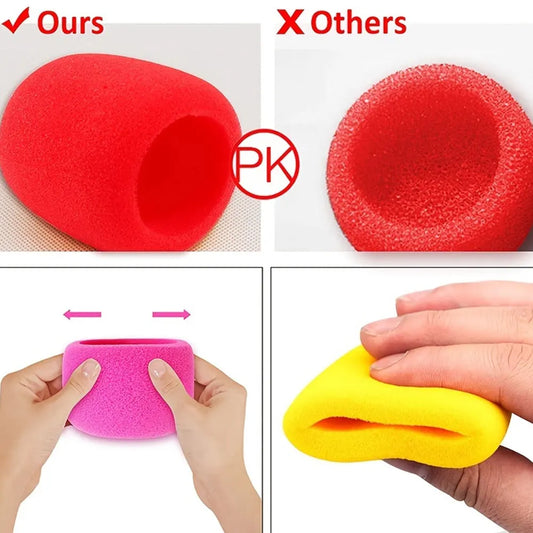 4PCS Microphone Foam Covers, Thick Handheld Stage Microphone Cover Foam Karaoke DJ Microphone Covers Disposable