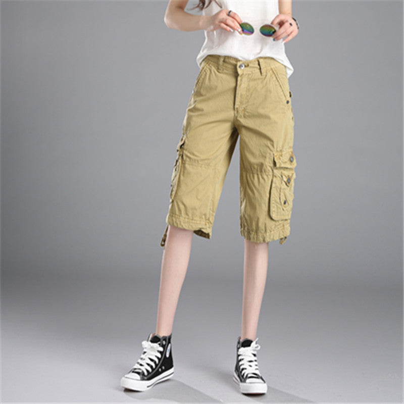 Casual Pants Loose Overknee Cropped Pants Multicolor Plus Size