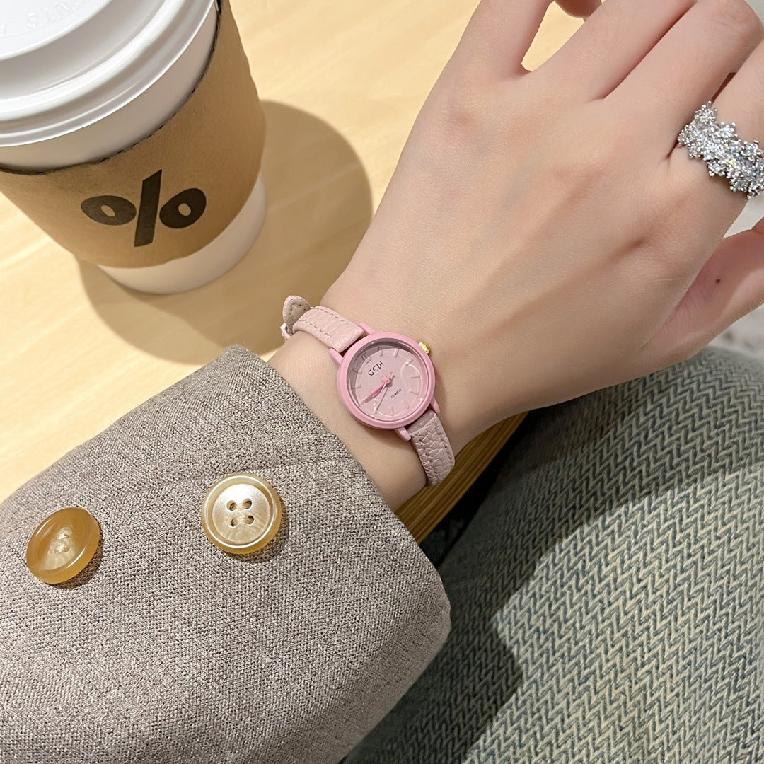 Candy-colored Dopamine Women's Watch Thin Strap