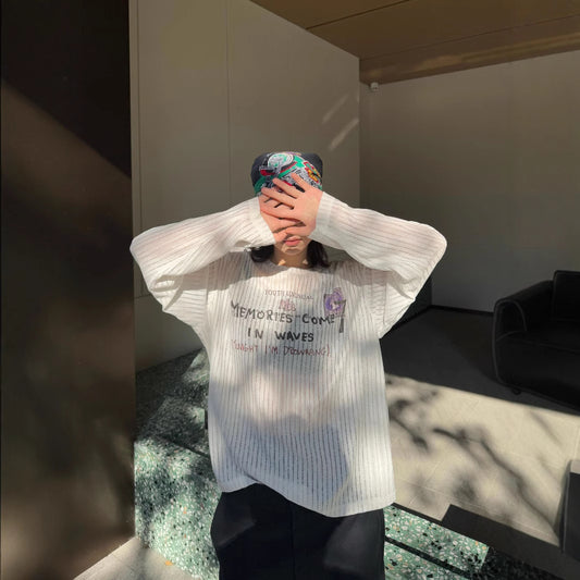 American Retro Loose Mesh T-shirt For Women