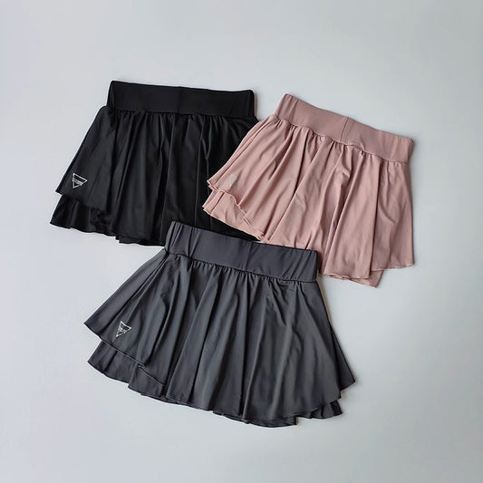 Fake Two-piece Yoga Anti-exposure Sports Fitness Dance Short Dress
