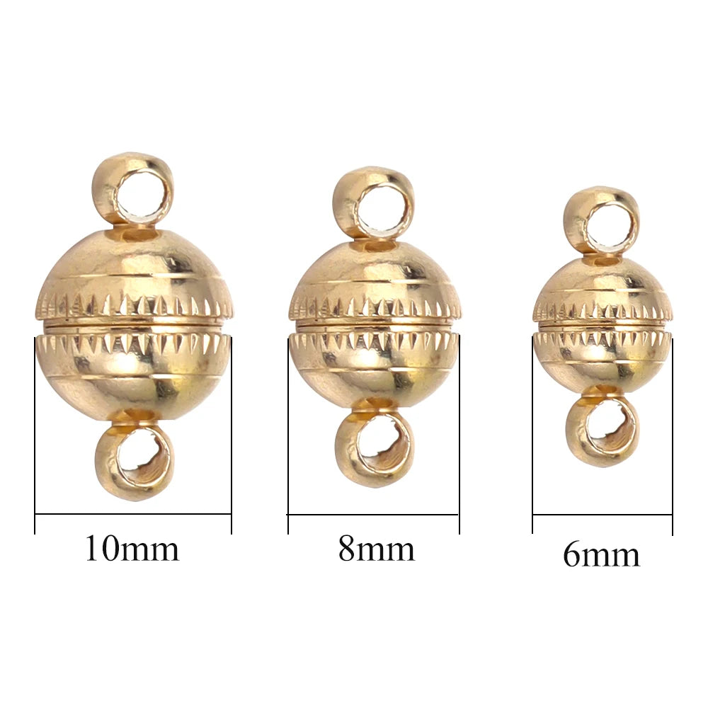 5Pcs/Lot 8/10mm Round Magnetic Connectors Clasps Magnet Charms End Cap for DIY Jewelry Making Couple Bracelet Necklace Accessori