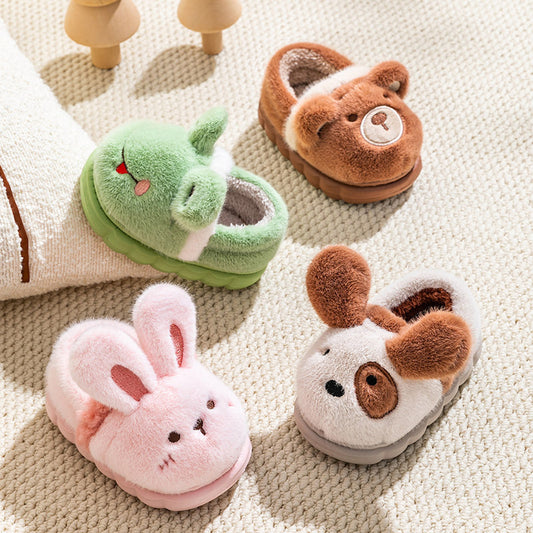 Bear Children's Cotton Shoes Cute Home Warm