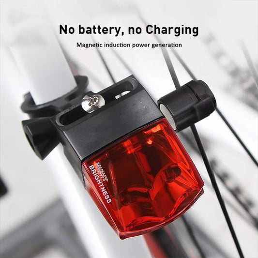 Bicycle Tail Light Waterproof  Power Generate Warning Light Bicycle Equipment Accessories