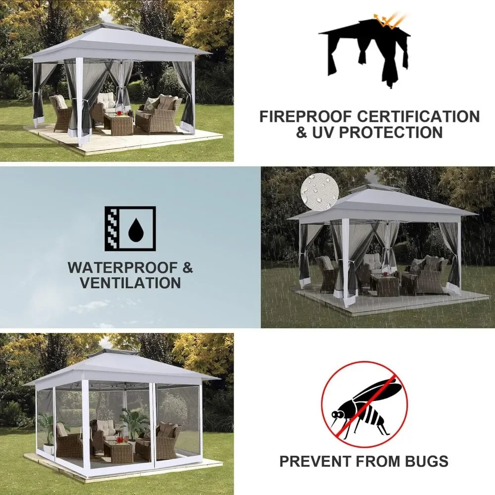 12x12 Pop up Gazebo on Clearance with Mosquito Netting,carpas para Patio Deals,Outdoor Canopy Tent with Portable Carrying Bag