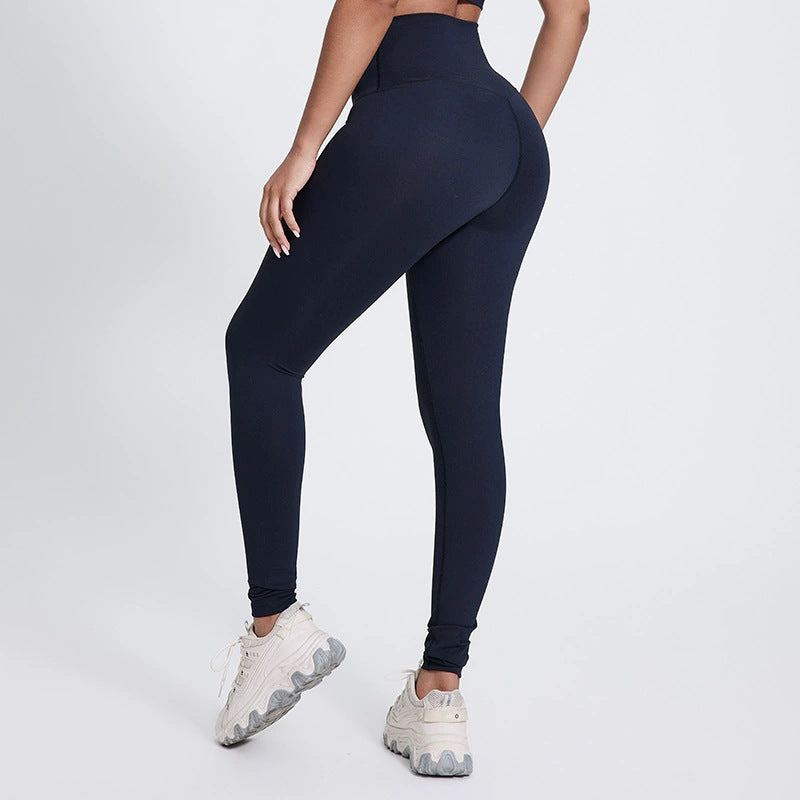 European And American Bright Yoga Pants Outer Wear Nude Feel Hip Lifting