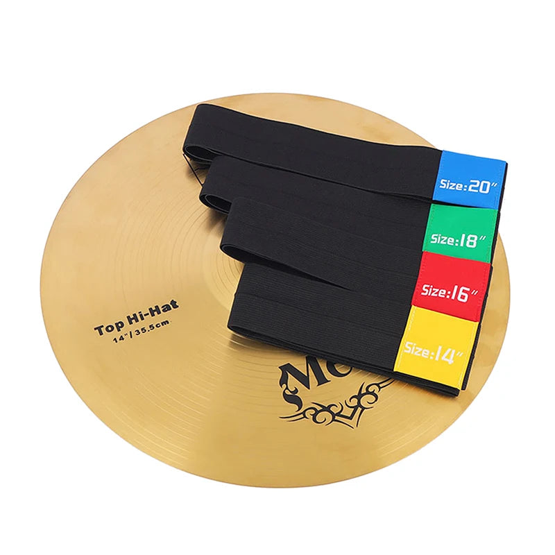 1Pieces 12in/14in/16in/18in/20in Elastic Belt Dampener Drumming Practice Pad Cymbal Mute Practice Silencer Belt Drum Kit Parts