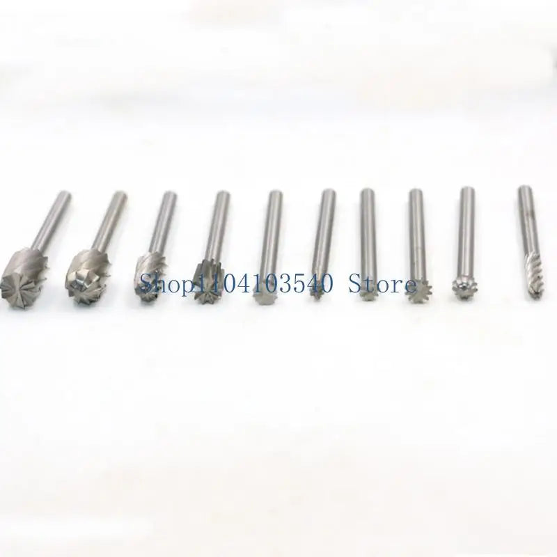 02DC 20PCS 3mm Shank HighSpeed Steel Rotary Burr Set Deburring Polishing Tools Bit for Dremel Accessories Rotary Burrs 39mm