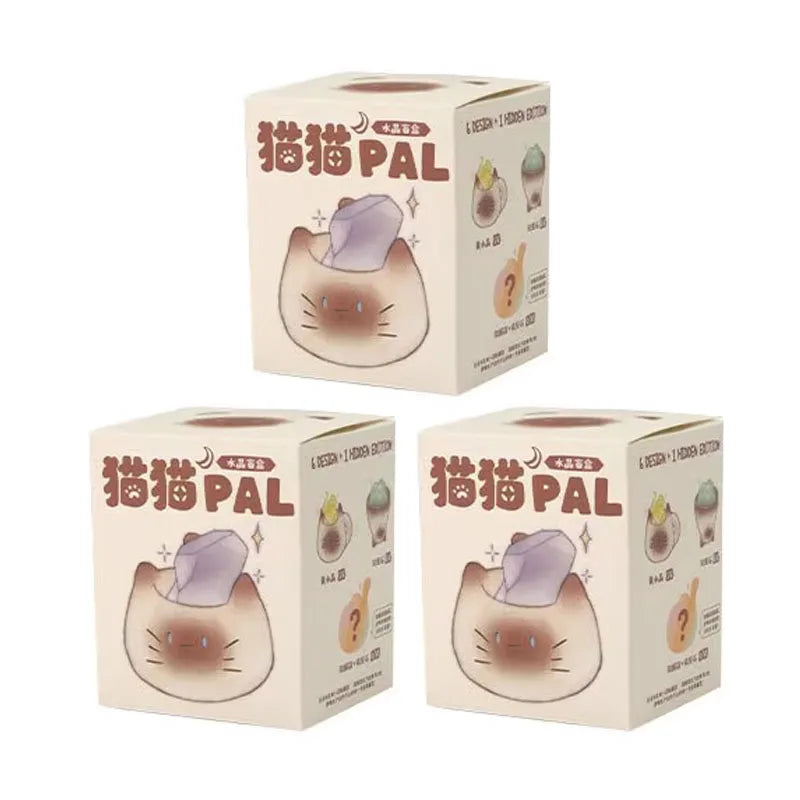 Cat Play Crystal Series Blind Box Fashion Play Cute Mini Figures Desktop Ornaments Dolls Mystery Box Girl Children Gifts Toy