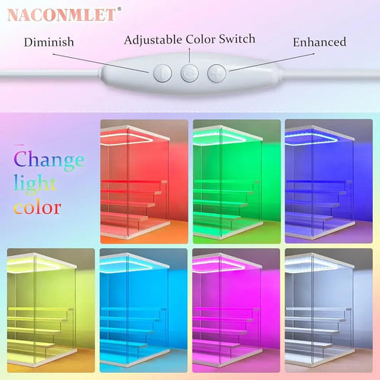 Clear Acrylic Display Case For Action Figure- Funko Dustproof Showcase With Colorful Lighting, Multiple Layers For