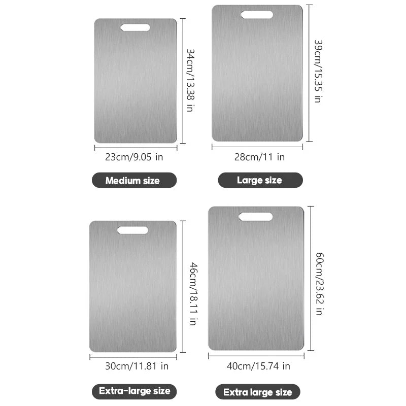 316 Stainless Steel Panel and Chopping Board Kitchen Household Thickened Double Sided Cutting Board Block Kneading Dough Board