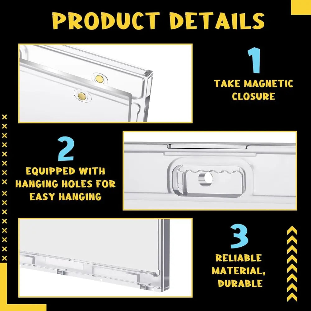 4 Pa Magnetic Comic Book Holder 7.52"" X 12.24"" Outer Clear Comic Book Display Case 7.13"" X 10.91"" Inside Wall Mountable Uv