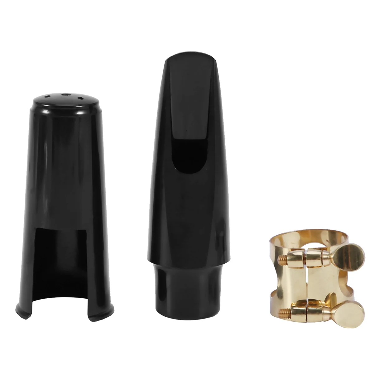 8X Alto Sax Saxophone Mouthpiece Plastic with Cap Metal Buckle Mouthpiece Patches Pads Cushions-ABJQ