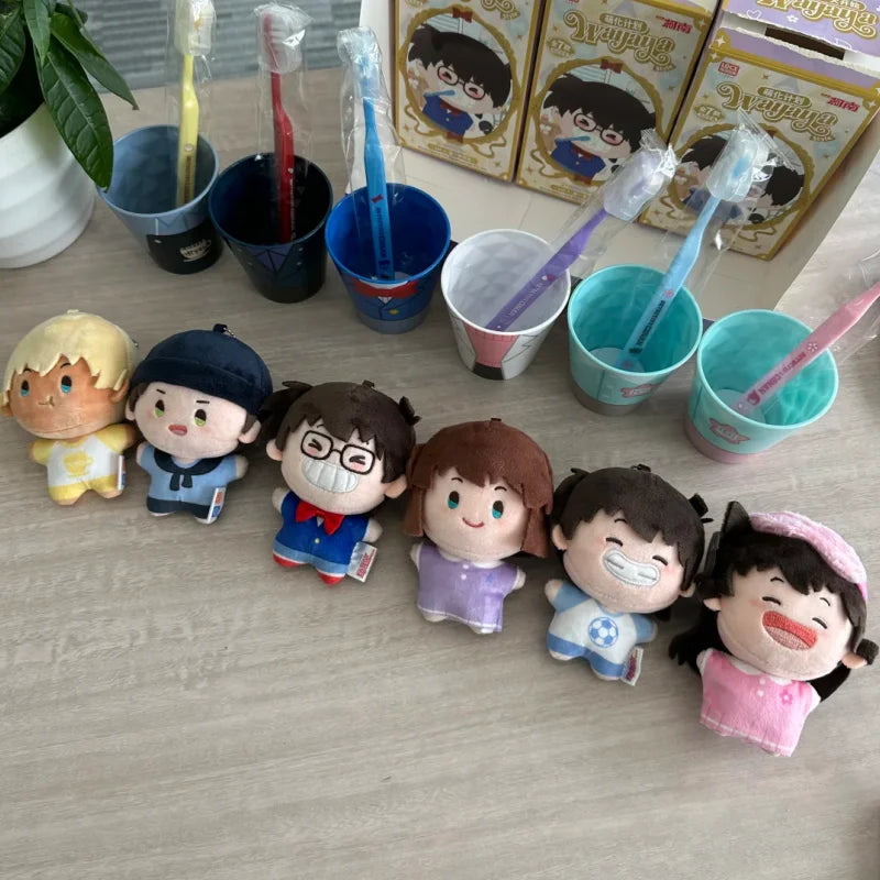 Detective Conan Blind Box Vol.1 Wayaya Style Plush Toothbrush Set Plush Pendant Anime Peripheral Figure Collectible Model Toys