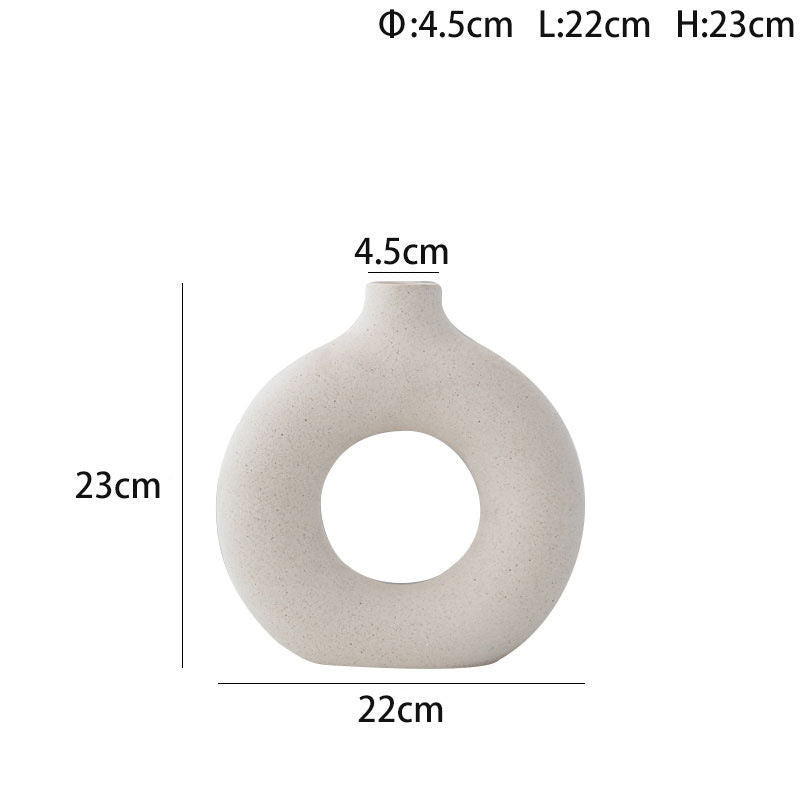 Donut Plain Burned Ceramic Vase Ins Wind