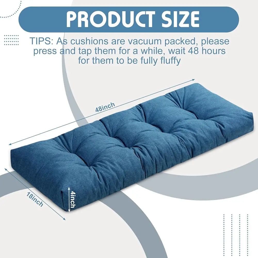 2 Pa Outdoor Patio Bench Cushions For Porch Swing Memory Foam Waterproof, Indoor Furniture Window Seat Bench Cushion Thicken