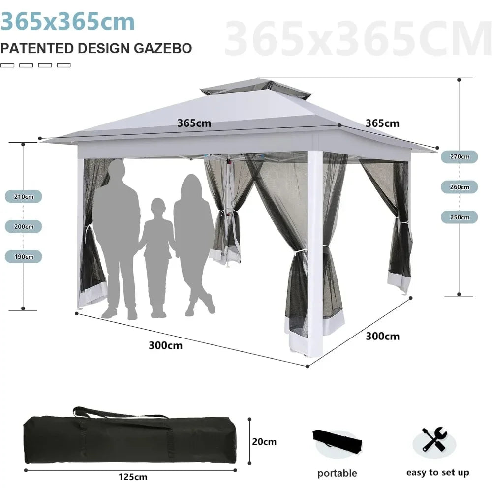 12x12 Pop up Gazebo on Clearance with Mosquito Netting,carpas para Patio Deals,Outdoor Canopy Tent with Portable Carrying Bag