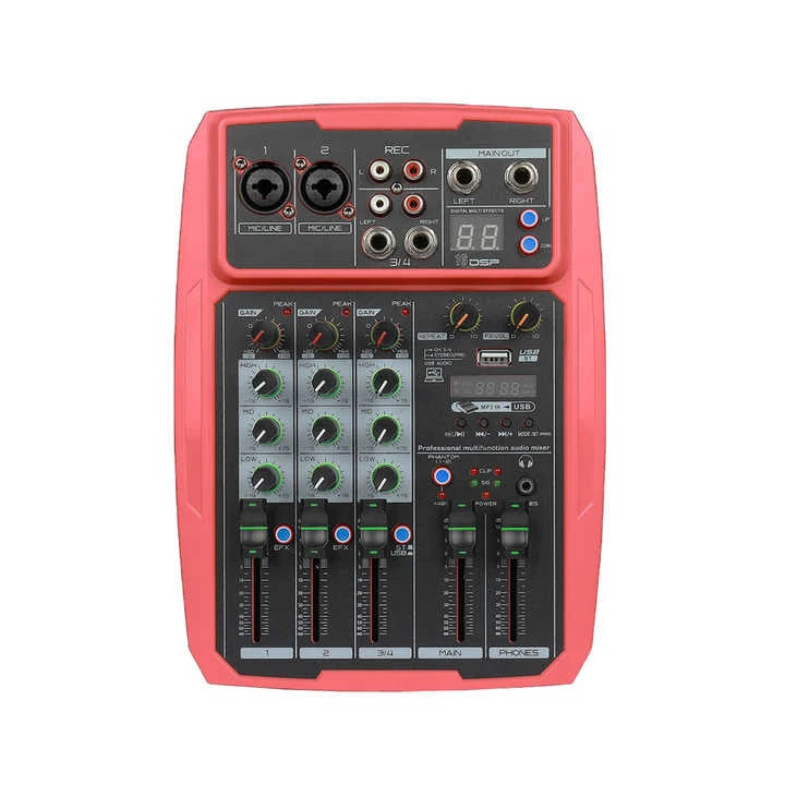 Factory Professional 4 Channels Audio Mixer Wireless Connection Audio Mixer With Sound Card for Live Streaming