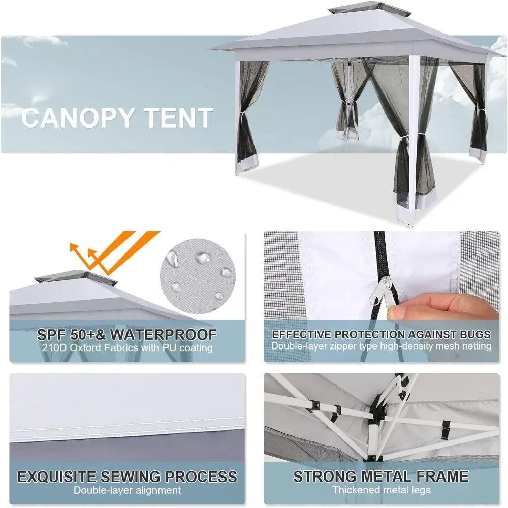 12x12 Pop up Gazebo on Clearance with Mosquito Netting,carpas para Patio Deals,Outdoor Canopy Tent with Portable Carrying Bag