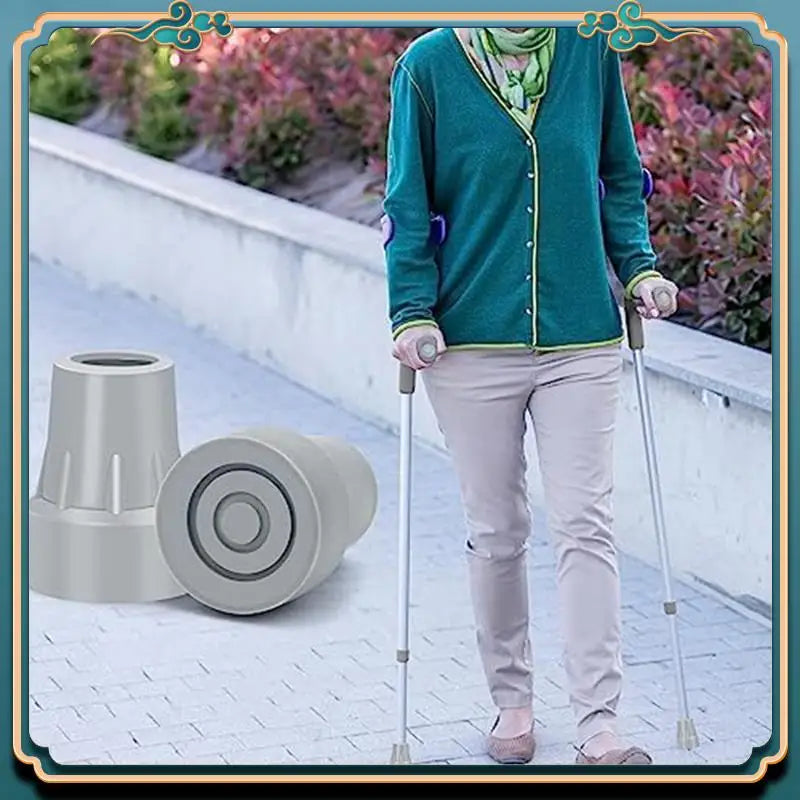 Crutch Tips, 7/8Inch Heavy Duty Non-Slip Rubber Cane Tips, Replacement Cane Foot Caps, Foot Crutch Accessories 6 PCS