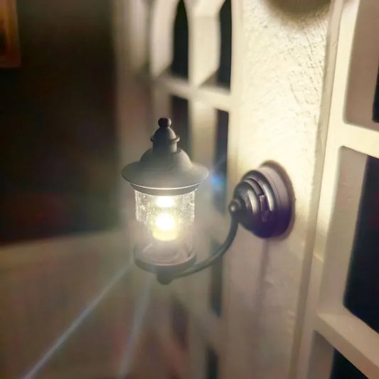 1pcs Mini Lighting Lamp Wall Doll House Light Model Miniature ON/OFF Switch DollHouse Lightweight Kids Toy Decor Accessories