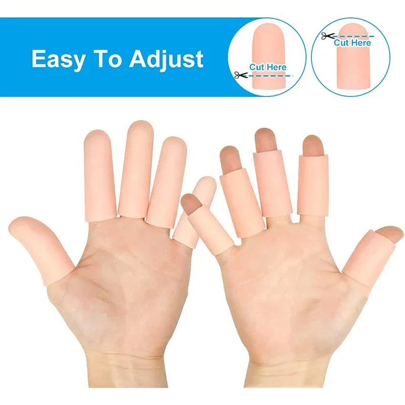 10Pcs Cooking Kitchen Tools Silicone Gel Tube Finger Protector Anti-cut Heat Resistant Finger Sleeves