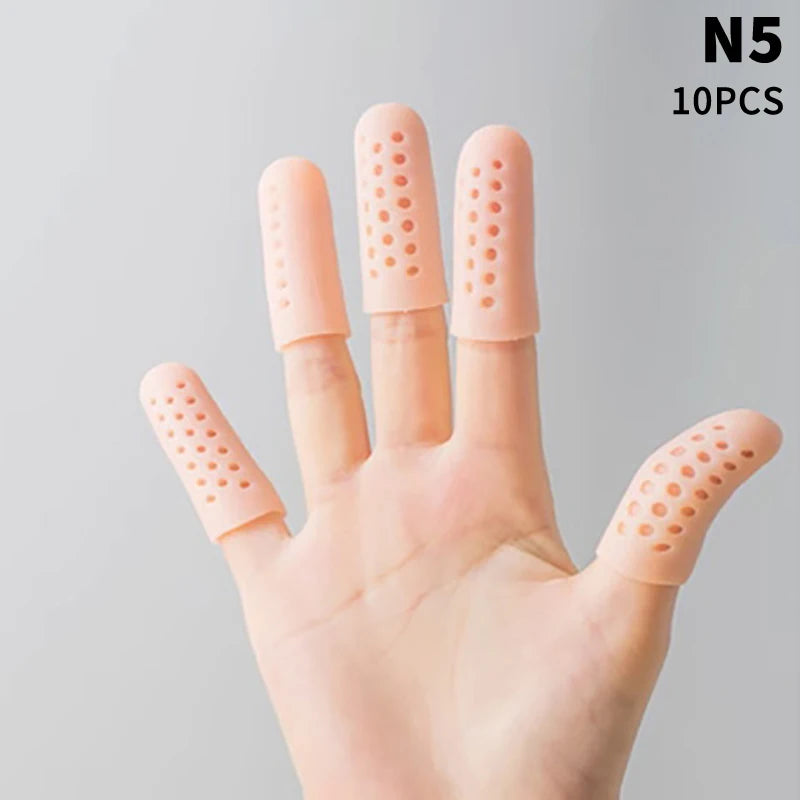 10Pcs Cooking Kitchen Tools Silicone Gel Tube Finger Protector Anti-cut Heat Resistant Finger Sleeves