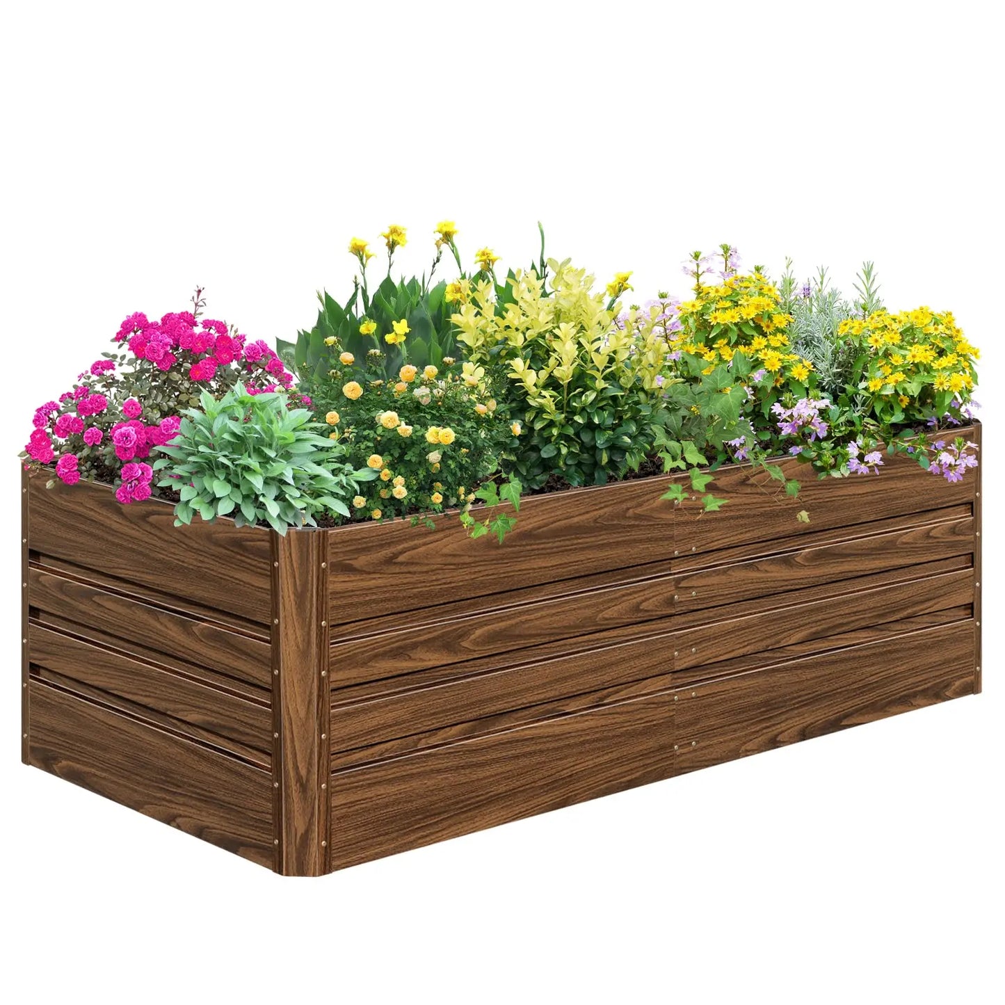 8x4x2FT Large Galvanized Raised Garden Bed - Metal Planter Box for Vegetables/Flowers/Herbs, Rust-Proof Outdoor
