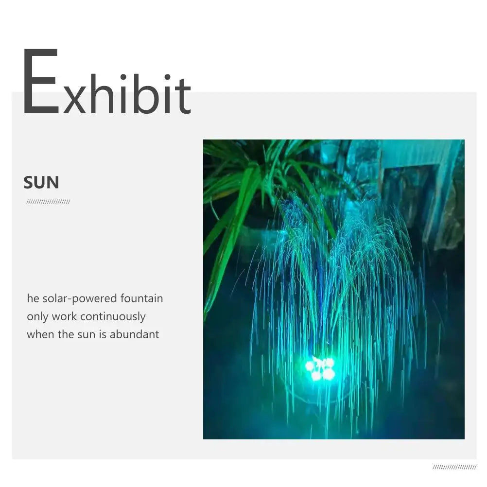 35w Black Solar Fountain Led Garden Decoration Pool Aerator Pond Rockery Outdoor Waterfall Solar Powered Fountain Fountain Pump